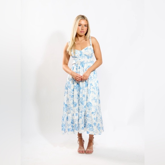 Floral Maxi Corset Dress - Picture 1 of 6